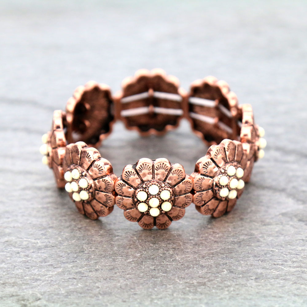 Western Concho Stone Stretch Bracelet