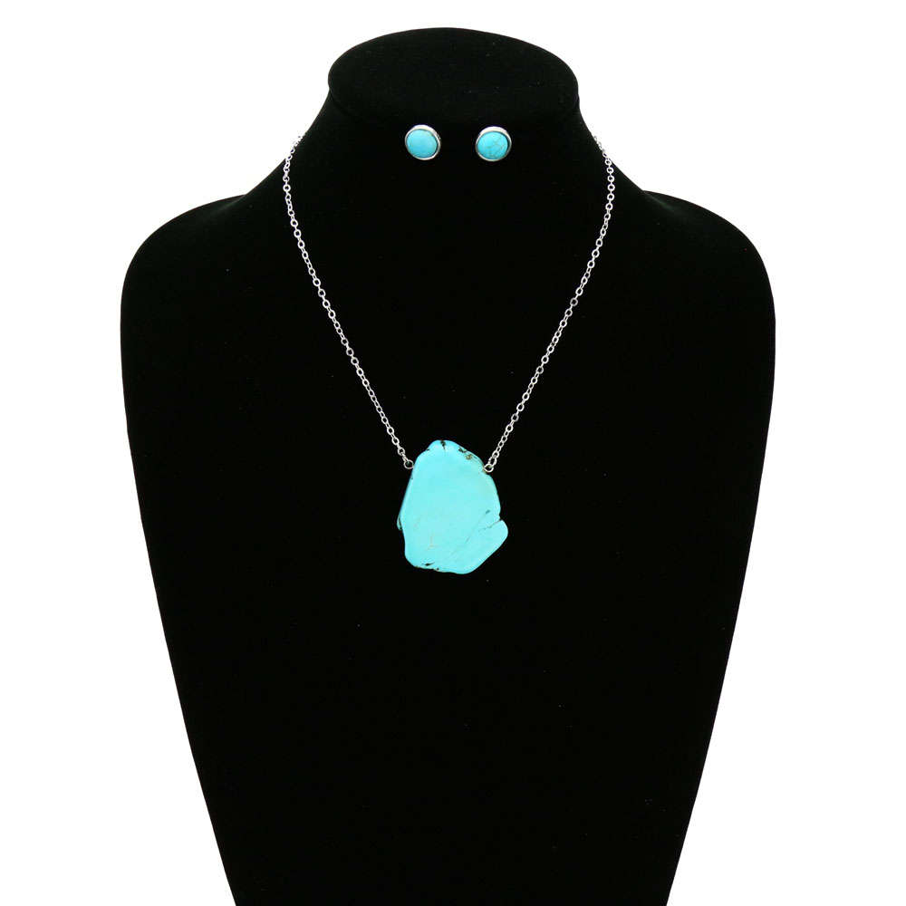 Western Design Stone Necklace Set - Image 2