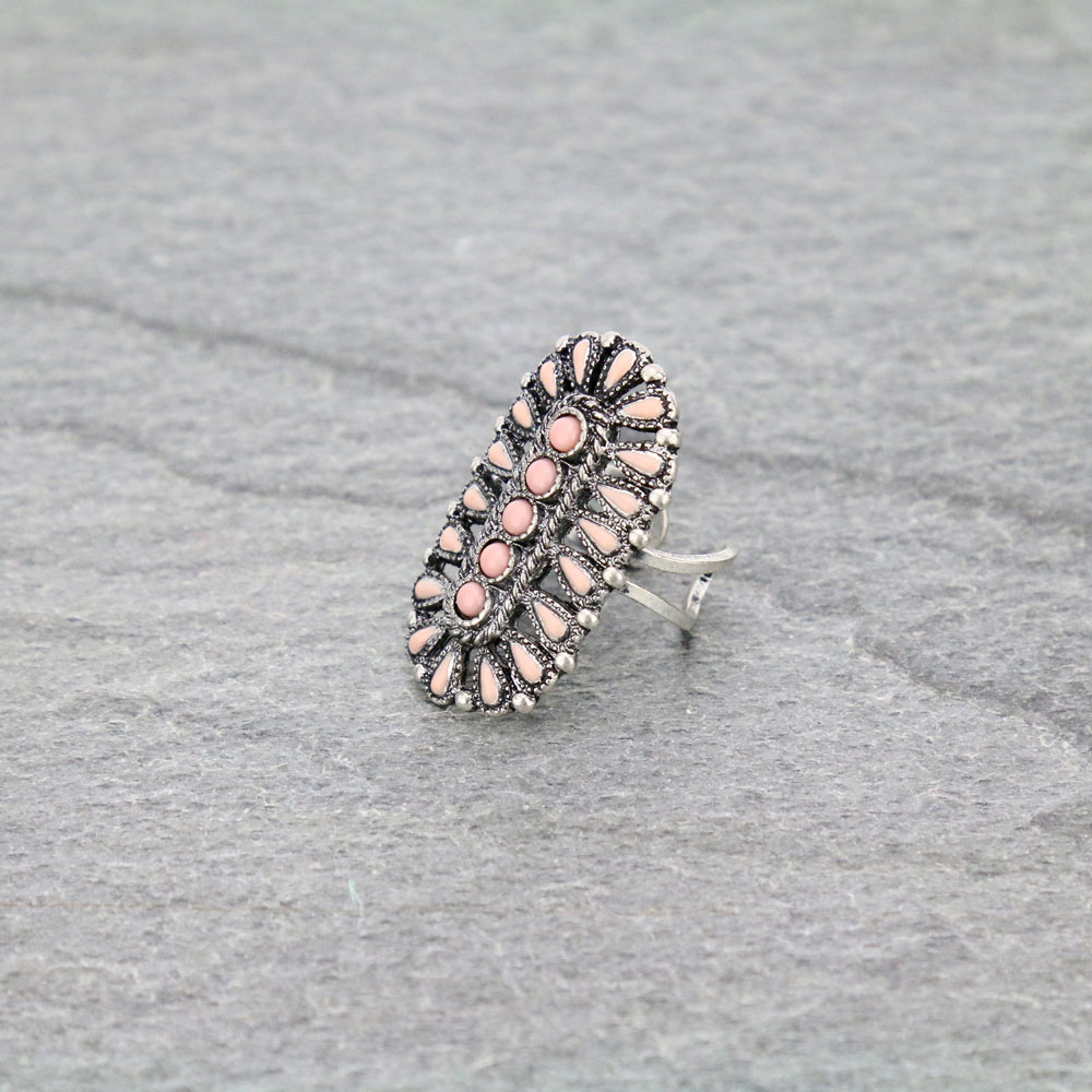 Western Design Stone Cuff Ring - Image 2