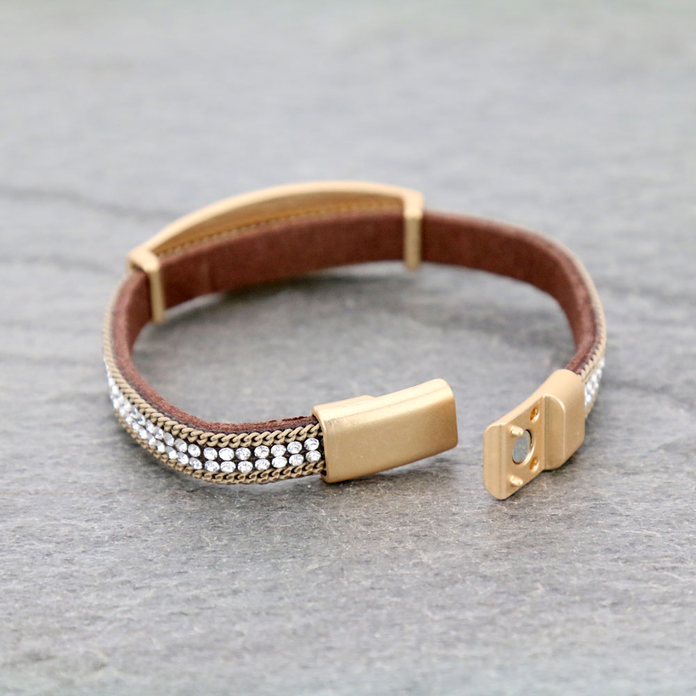 "JUST BELIEVE" Leather Magnetic Bracelet - Image 2