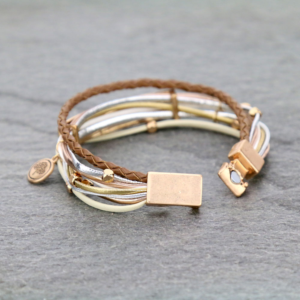 "BLESSED" Multi Leather Magnetic Bracelet - Image 2