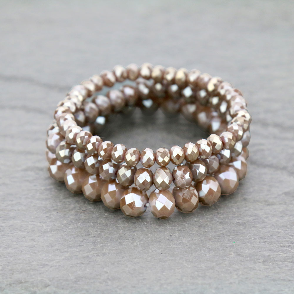 Large Crystal Bead Stackable Stretch Bracelet