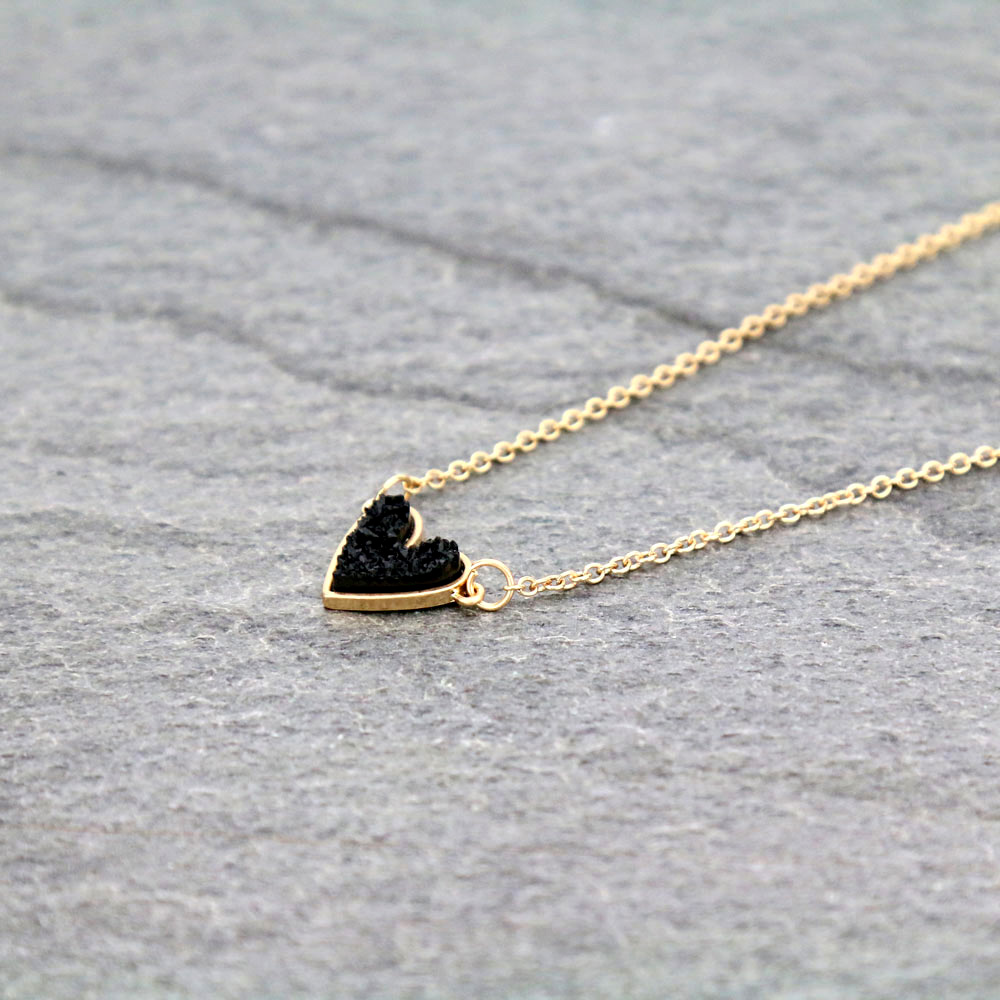 Heart Druzy Stone Necklace - Image 3