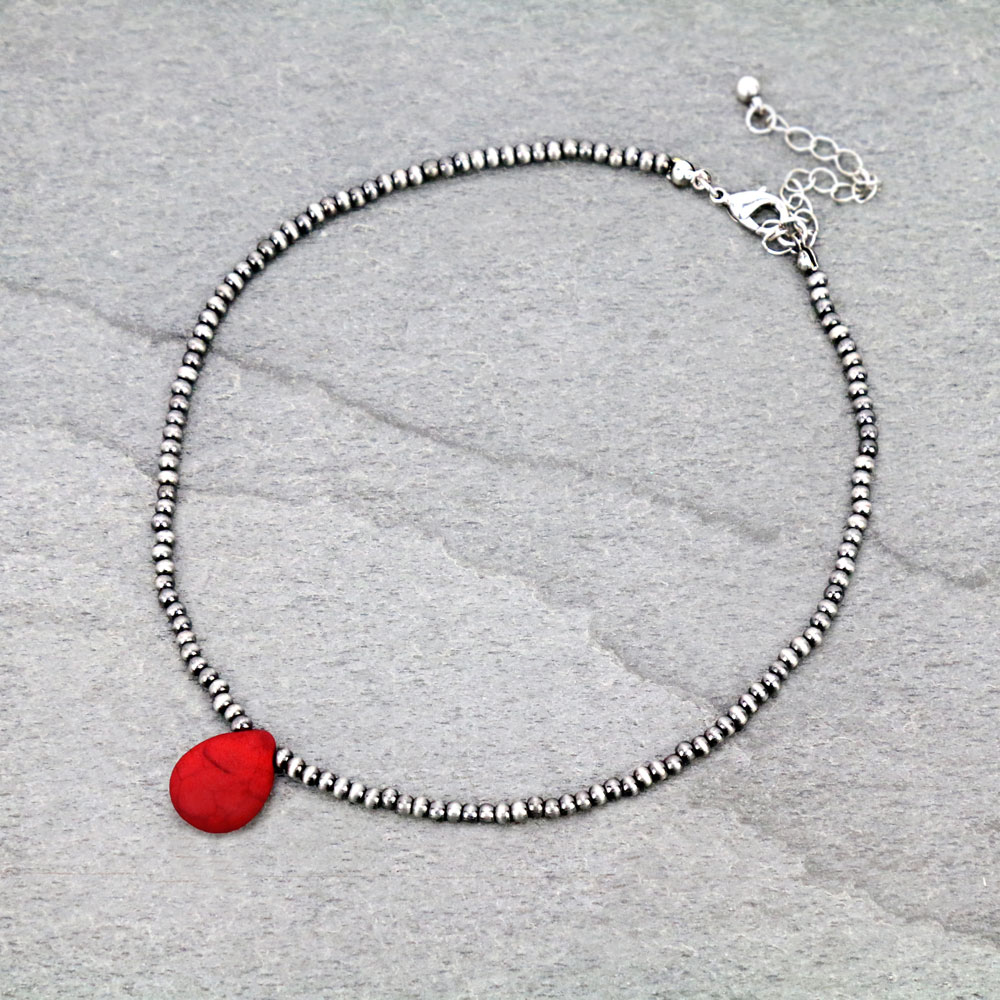 Stone Pendant Choker Necklace