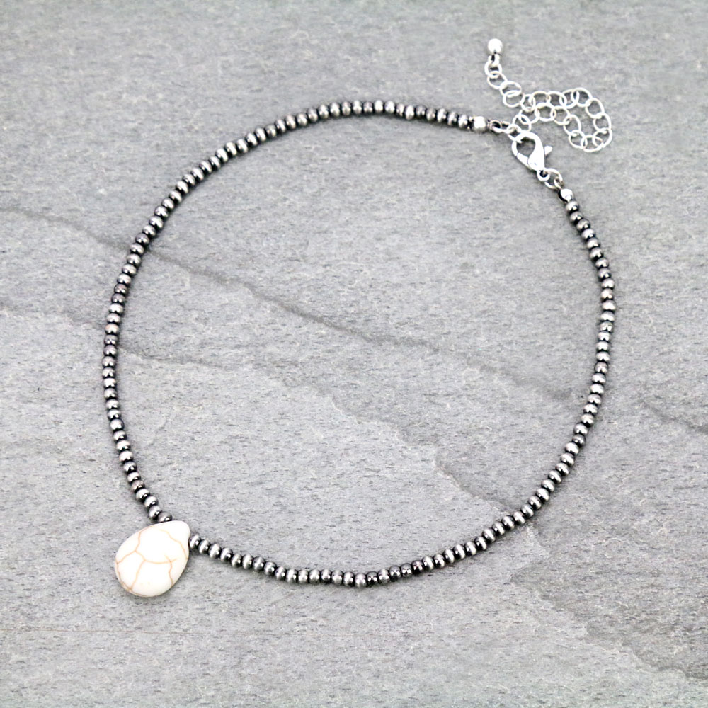 Stone Pendant Choker Necklace