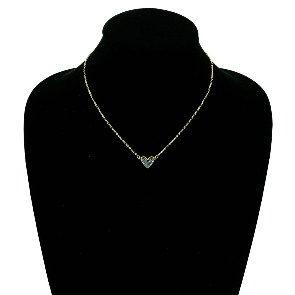 Heart Druzy Stone Necklace - Image 2