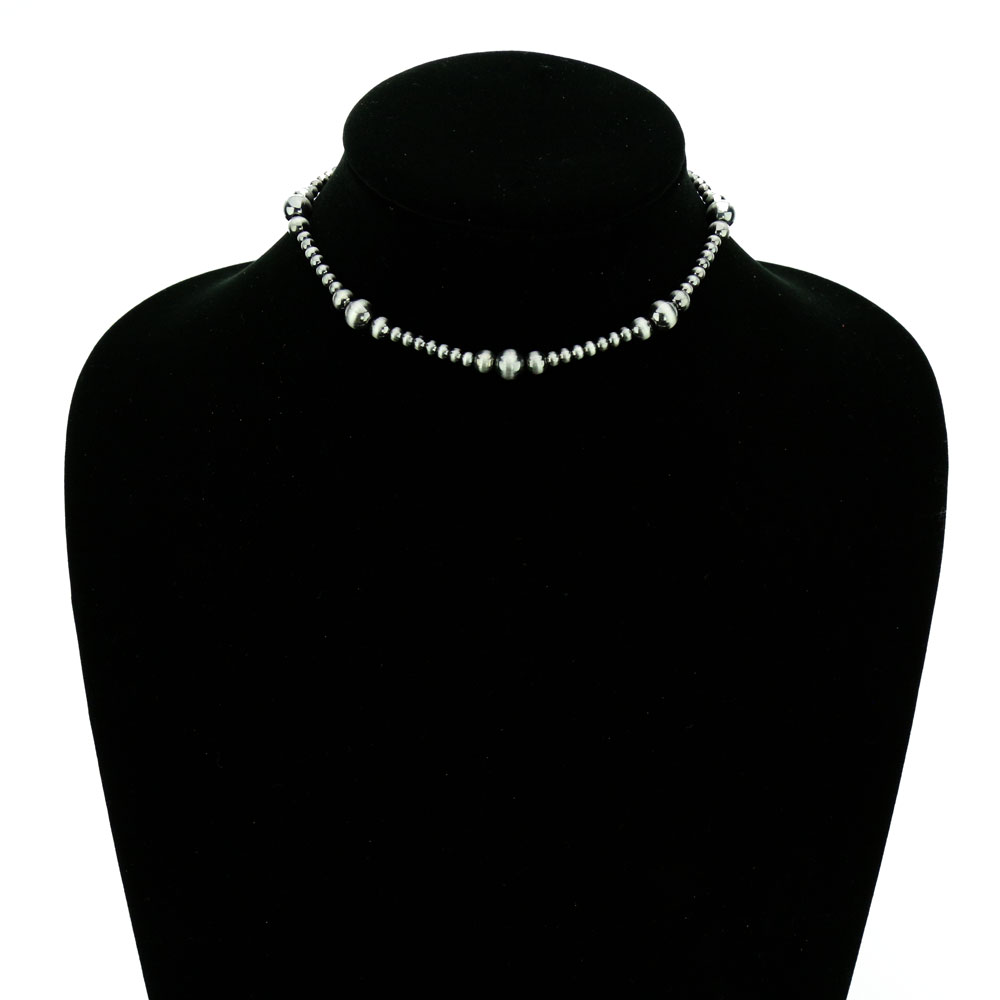 Navajo Style Pearl Choker Necklace - Image 2