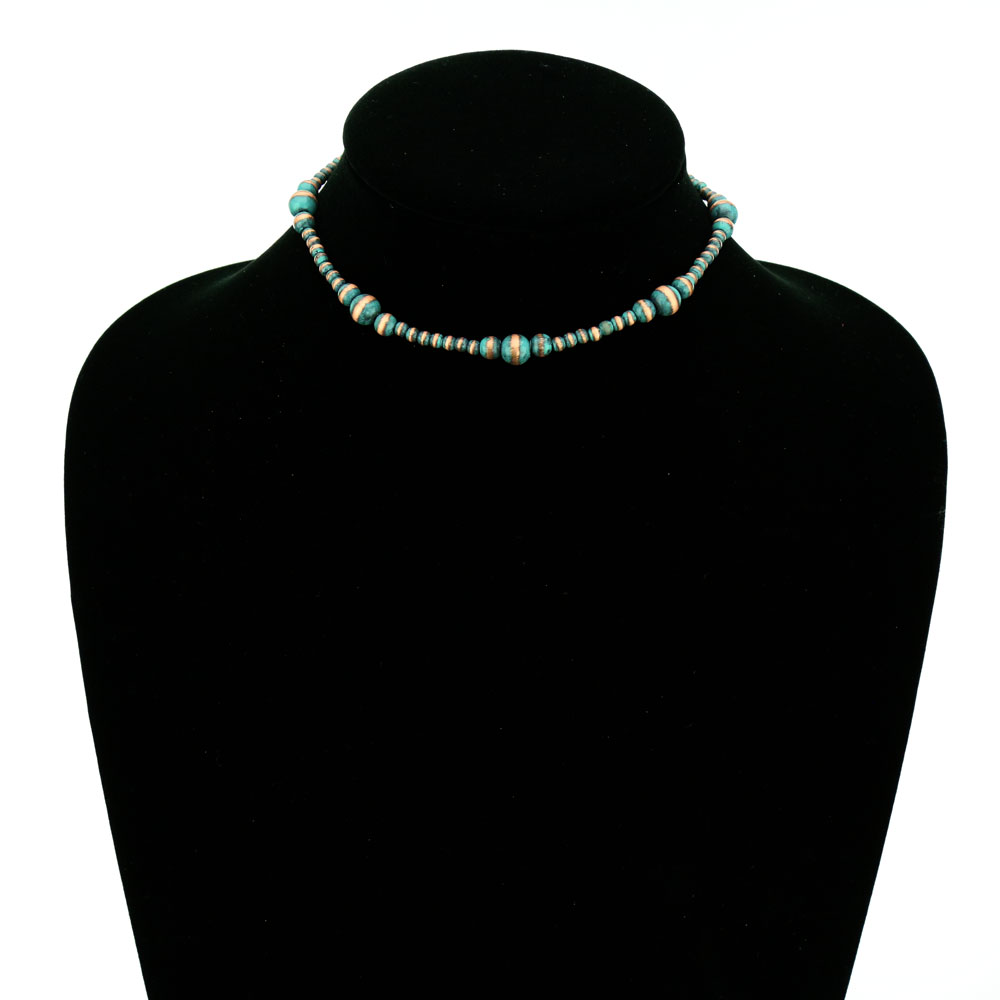 Navajo Style Pearl Choker Necklace - Image 2