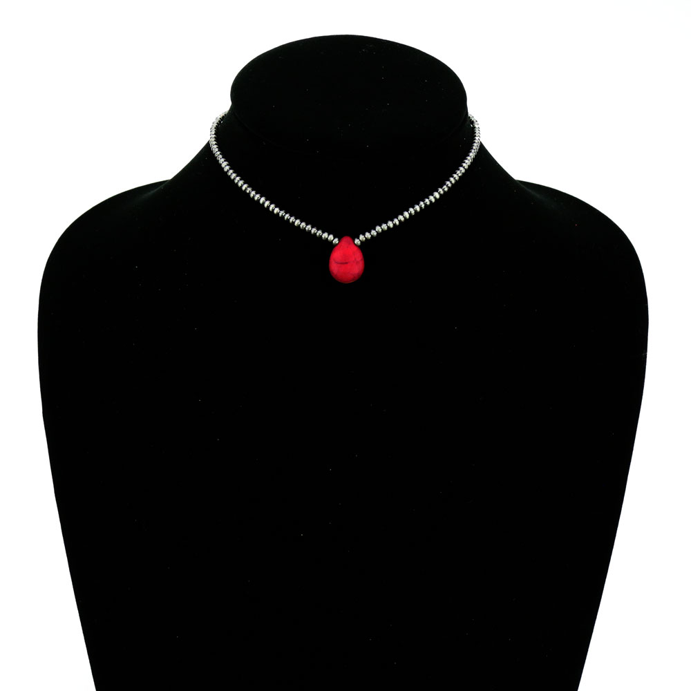 Stone Pendant Choker Necklace - Image 2