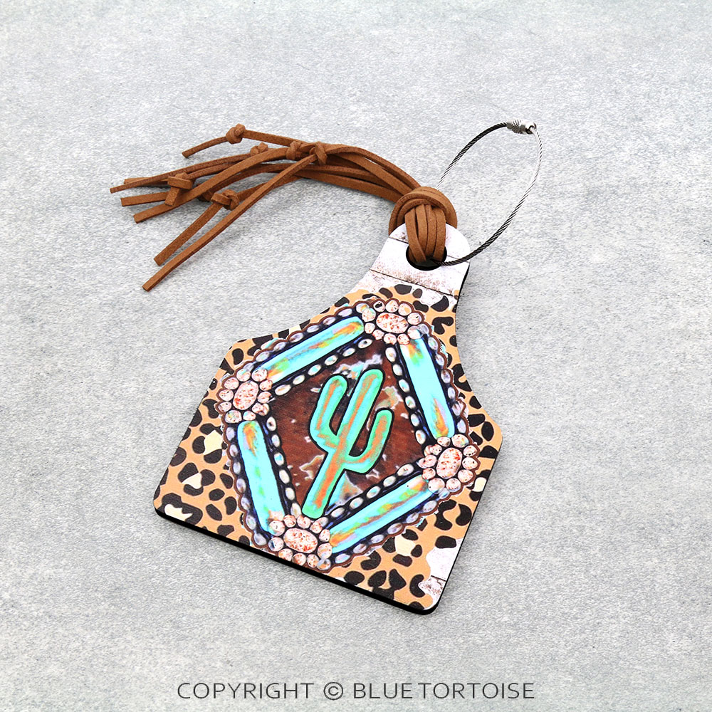 Western Leopard TQ Cactus Cattle Tag Luggage Tag