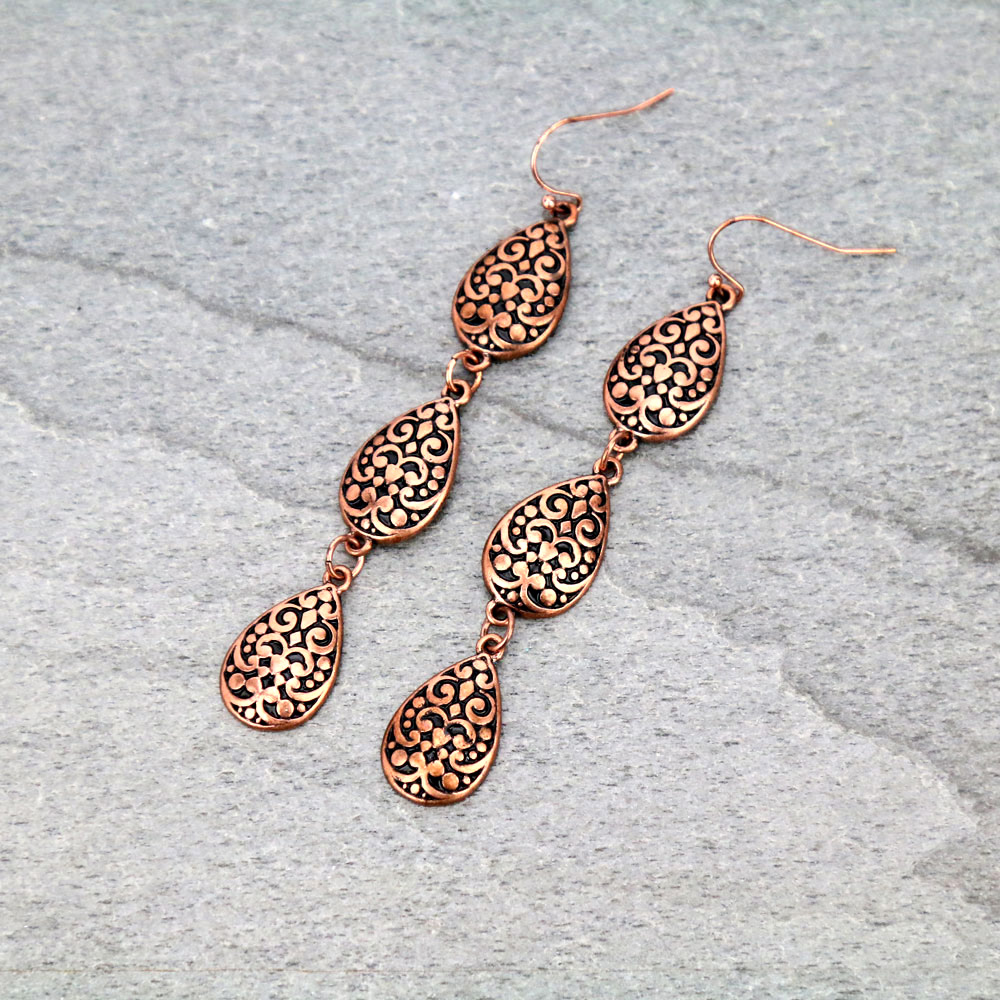 Casting Teardrop Dangle Earrings
