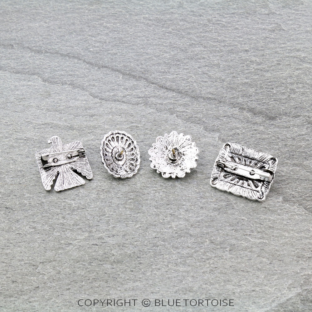 Western Thunderbird/Concho Stone Pins Set - Image 2