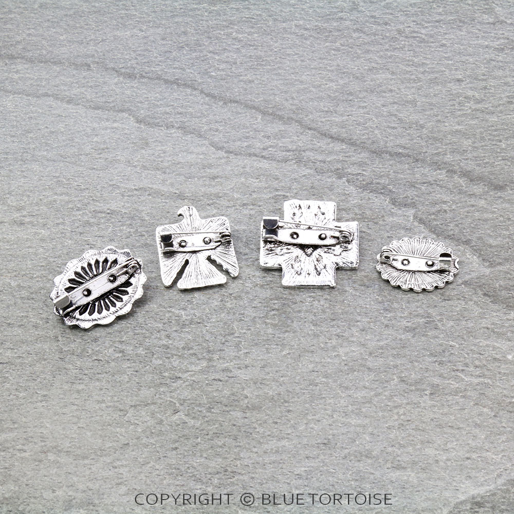 Western Thunderbird/Cross Stone Pins Set - Image 2