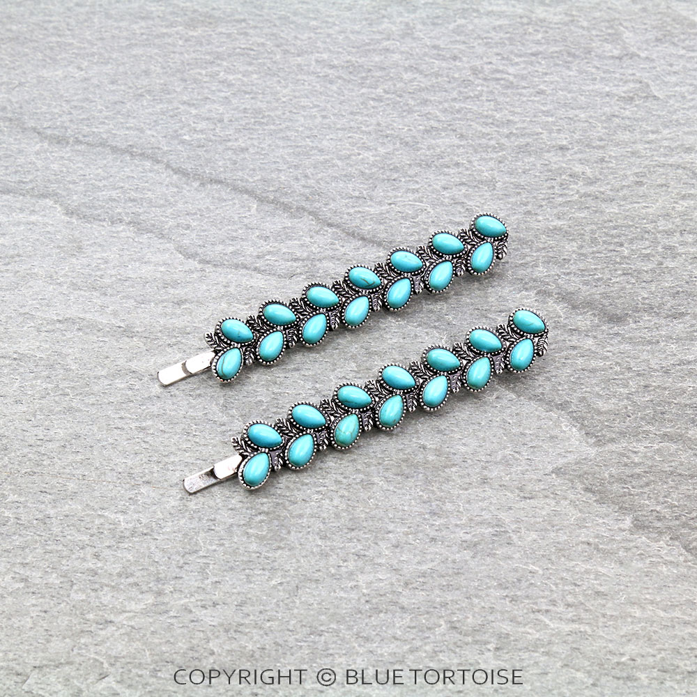Western Design Stone Bobby Pins Set of 2 - Image 2
