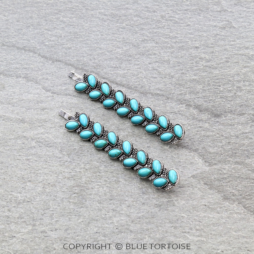 Western Design Stone Bobby Pins Set of 2