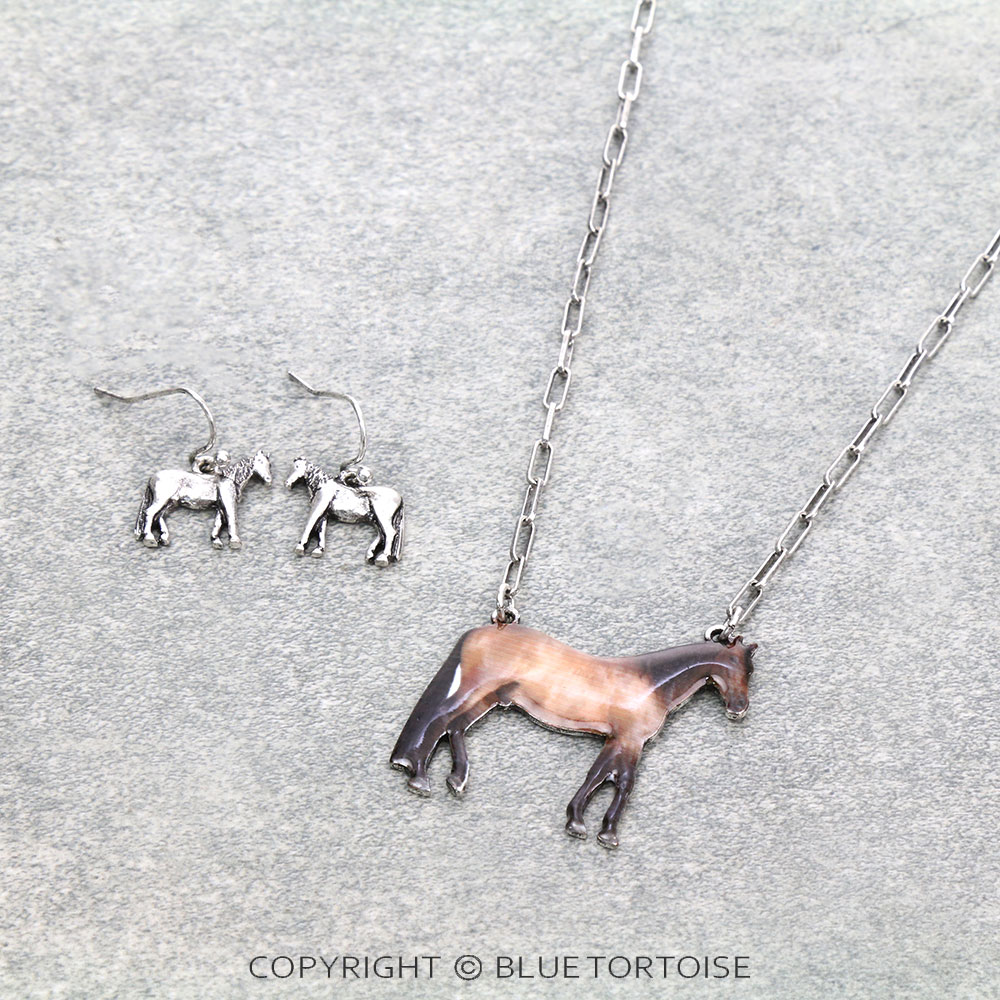 Western Animal Theme Horse Necklace Set