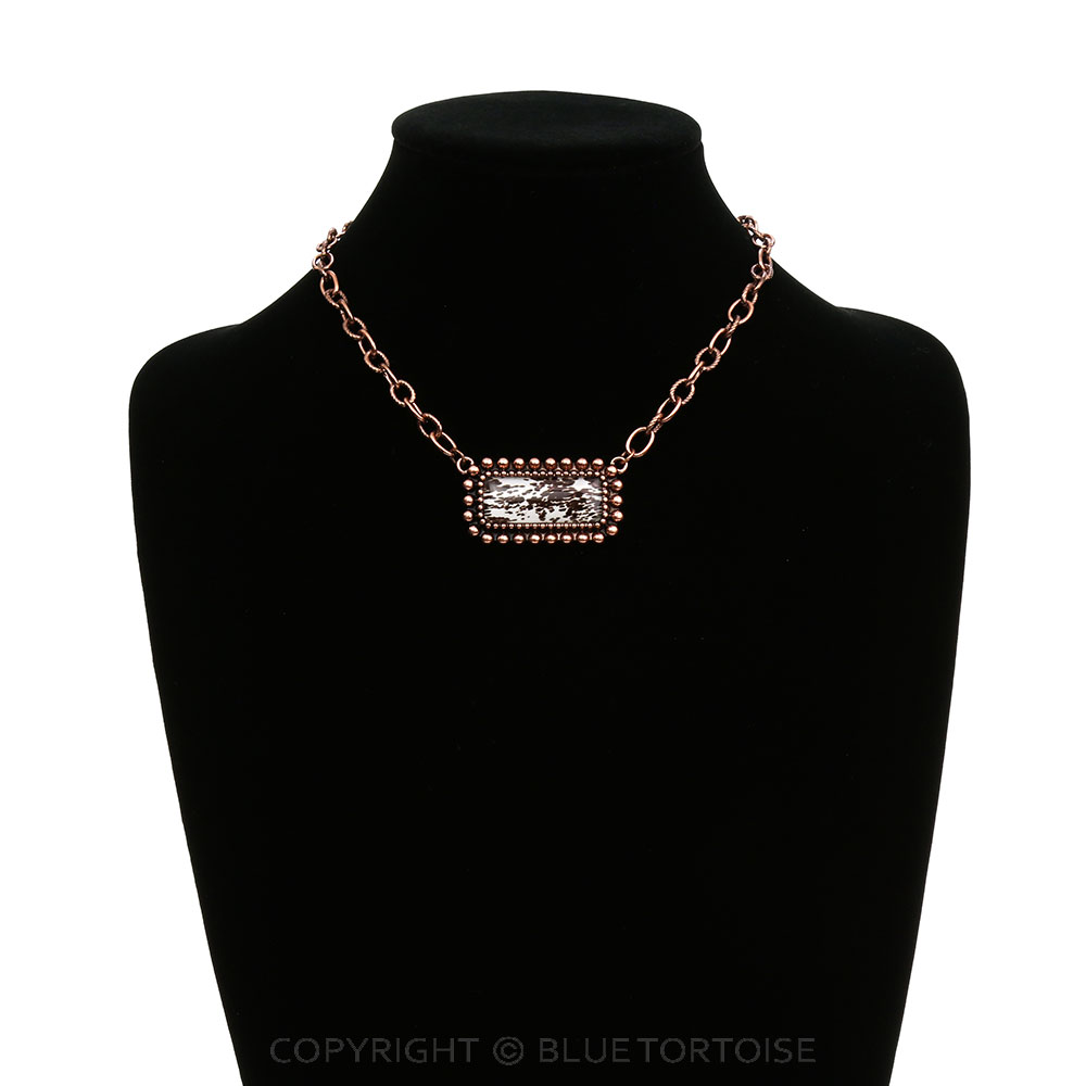 Cow Printed Bar Necklace - Image 2