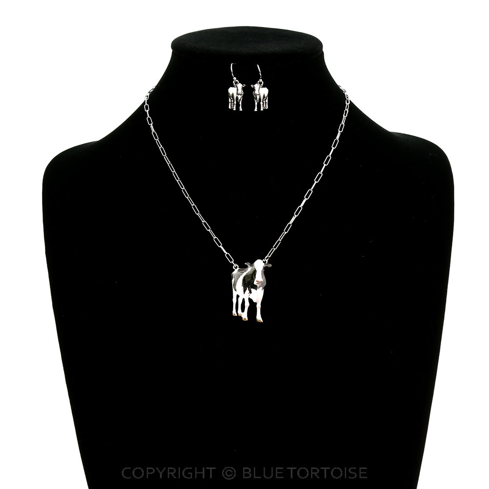 Western Animal Theme Cow Necklace Set - Image 2