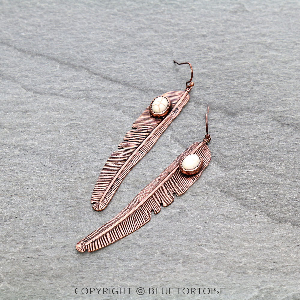 Western Feather Dangle Earrings