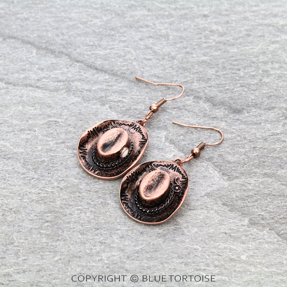 Western Cowboy Hat Dangle Earrings