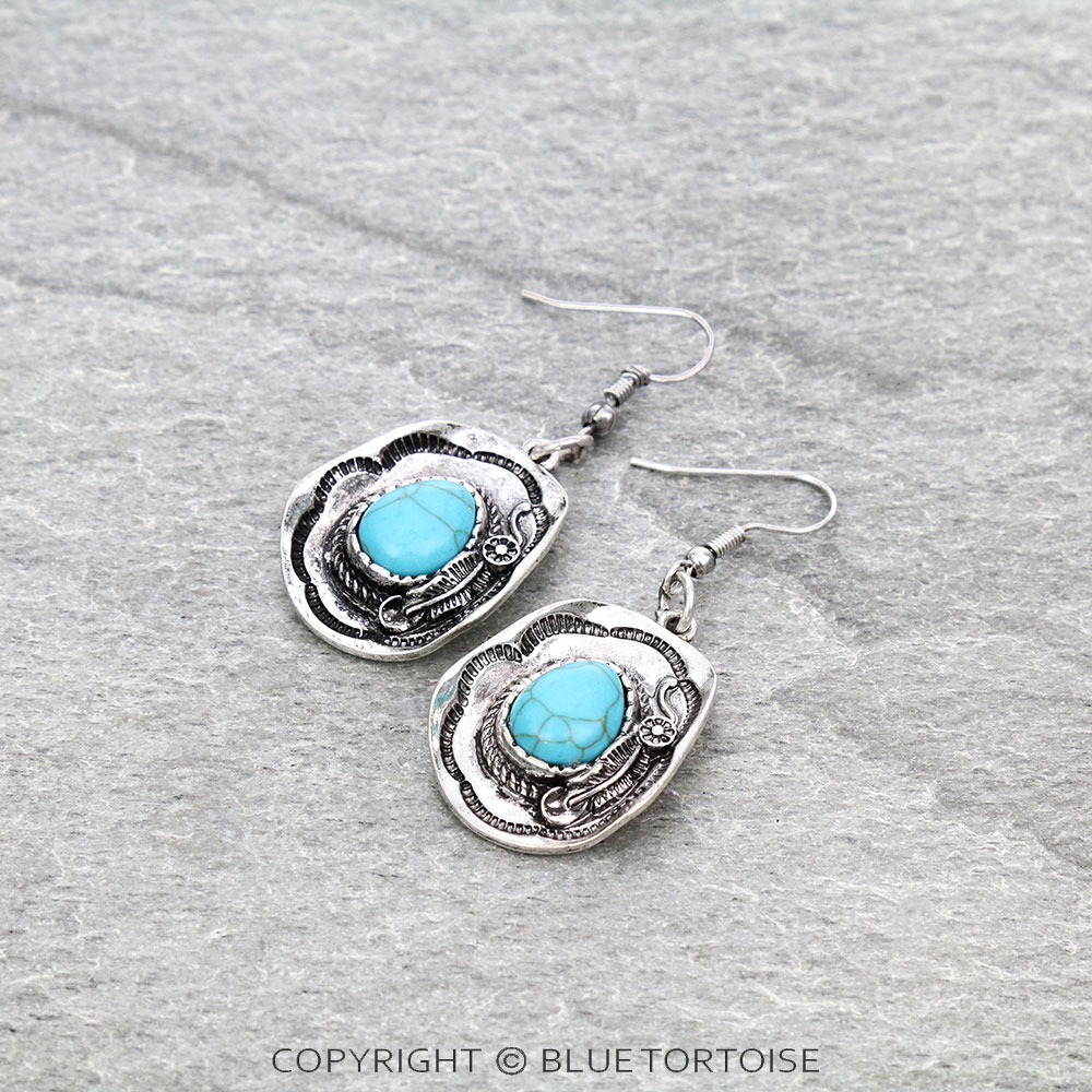Western Cowboy Hat Dangle Earrings