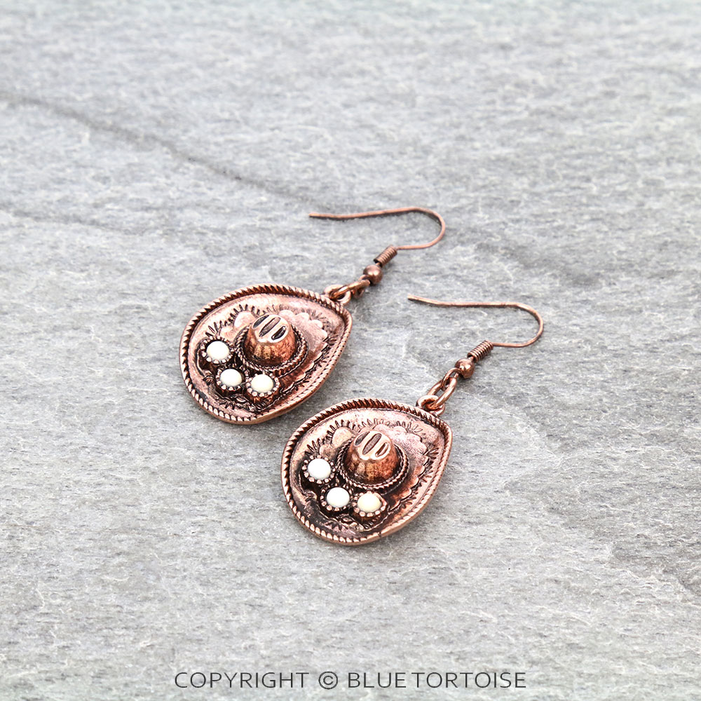 Western Cowboy Hat Dangle Earrings