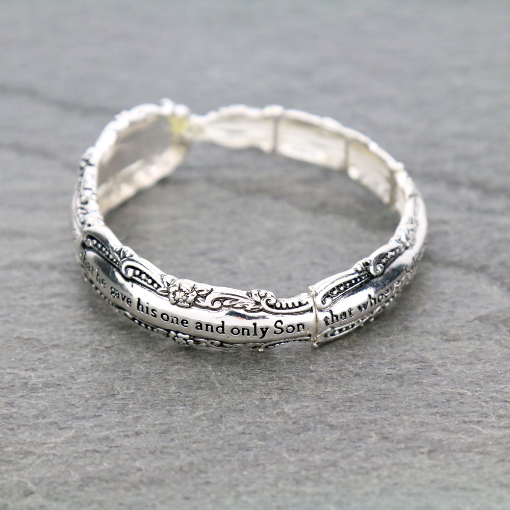Inspiration "John 3:16" Spoon Stretch Bracelet - Image 2