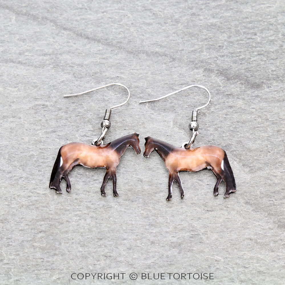 Western Animal Theme Horse Dangle Earrings
