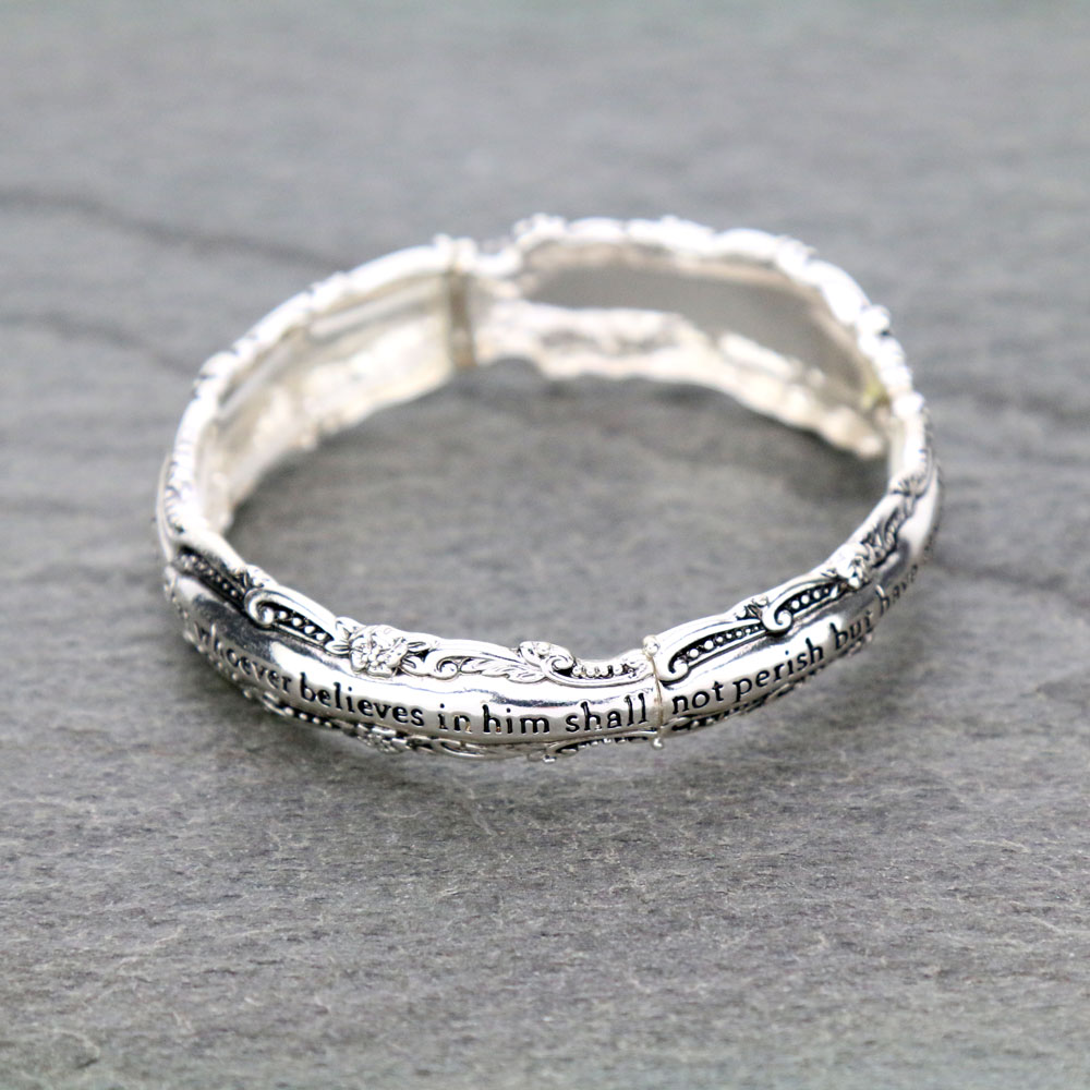 Inspiration "John 3:16" Spoon Stretch Bracelet - Image 3