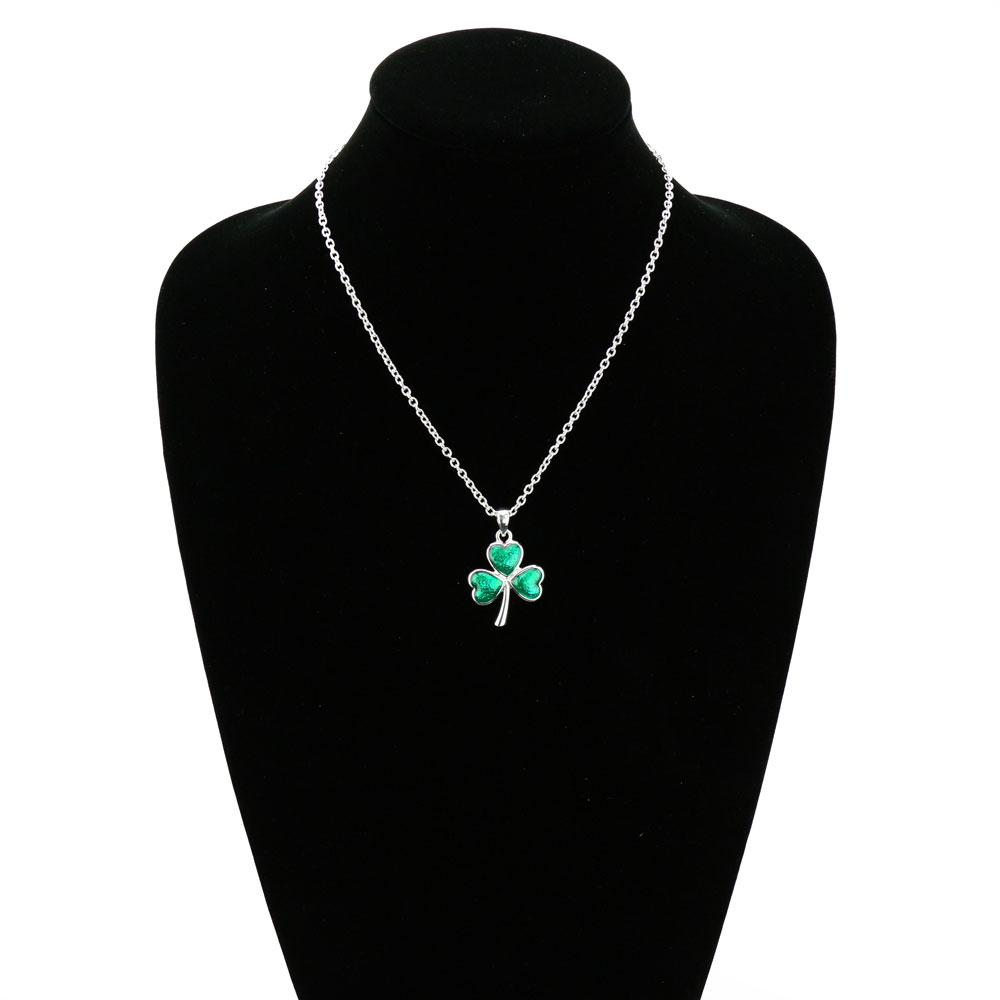 Saint Patrick's Day Three Leaf Clover Necklace Set - Image 2