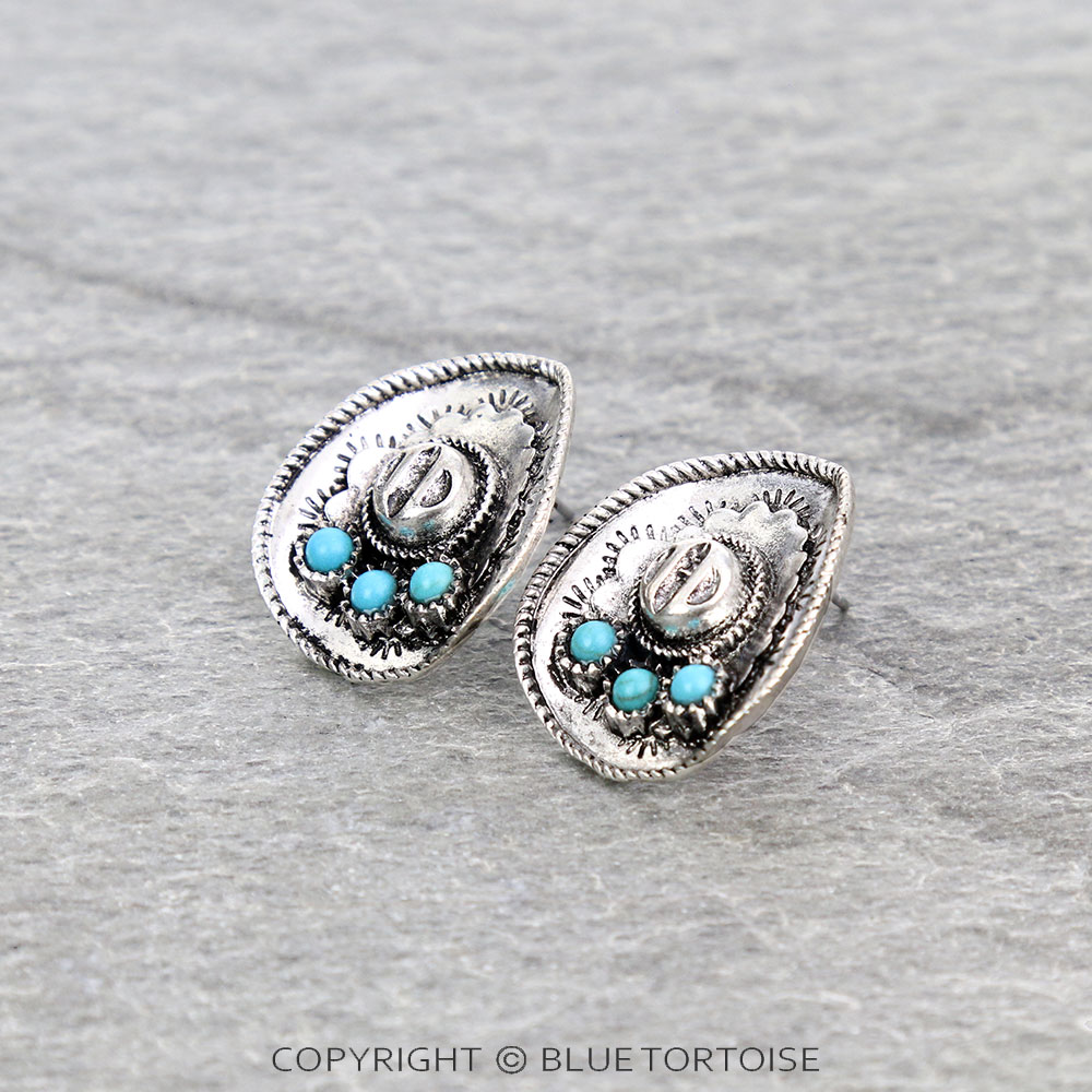 Western Cowboy Hat Stud Earrings