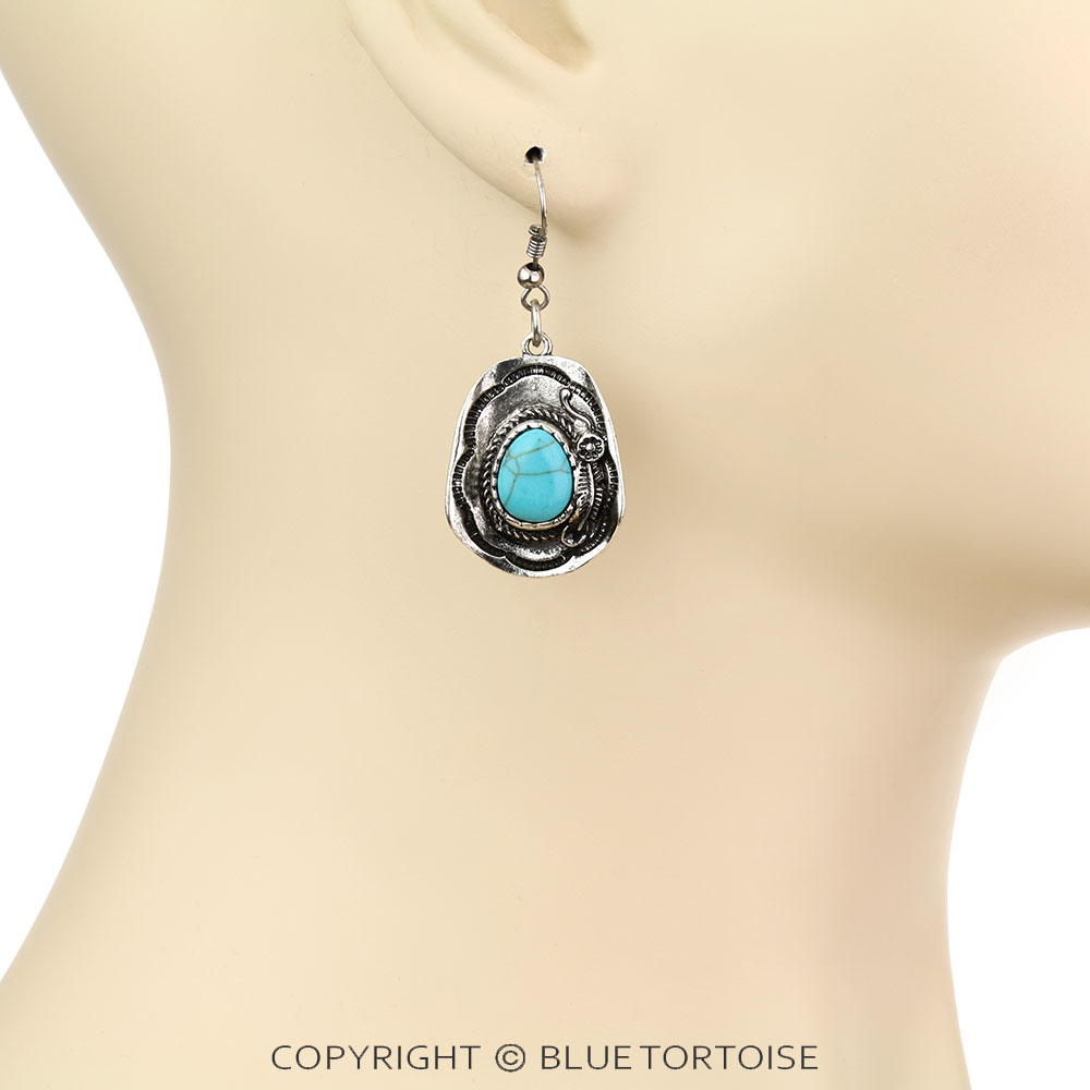 Western Cowboy Hat Dangle Earrings - Image 2