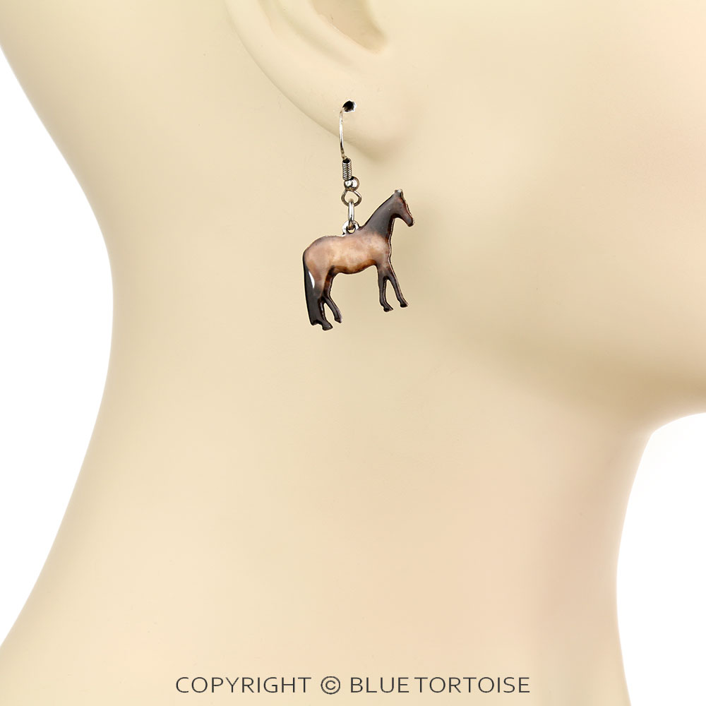Western Animal Theme Horse Dangle Earrings - Image 2