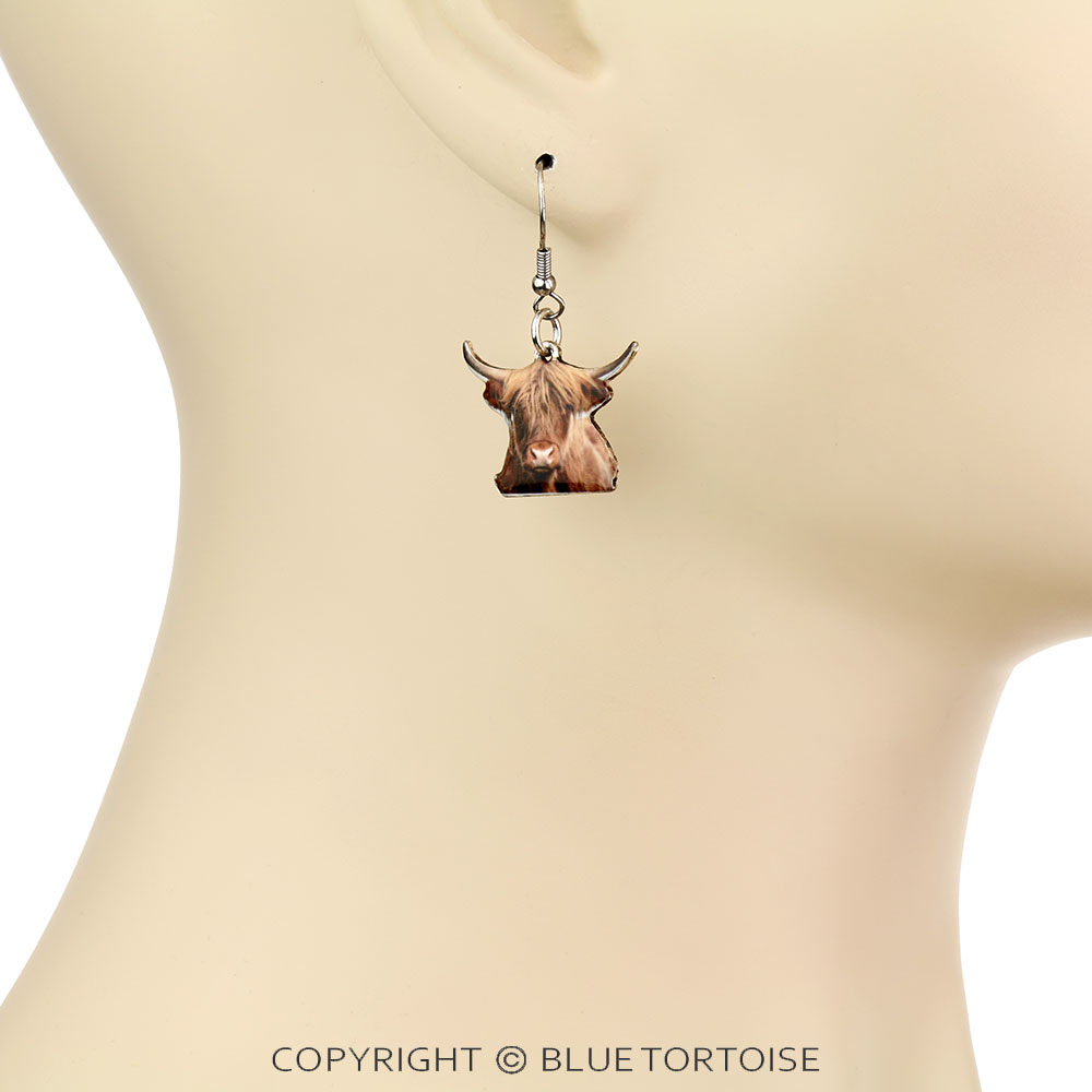 Western Animal Theme Buffalo Dangle Earrings - Image 2
