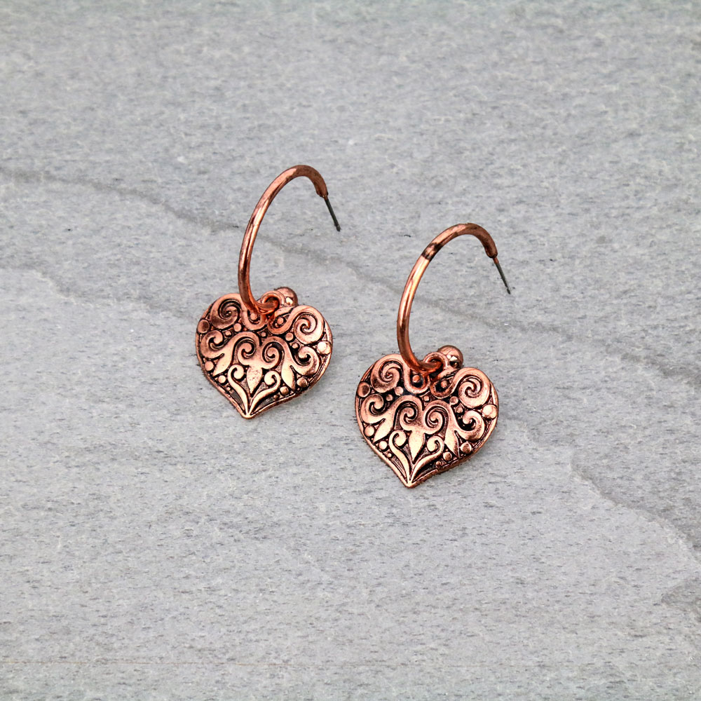 Heart Casting Hoop Earrings