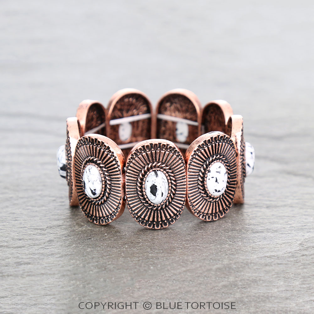 Western Concho Stone Stretch Bracelet