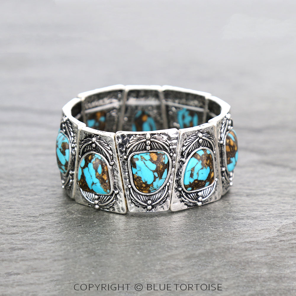 Western Design Stone Stretch Bracelet