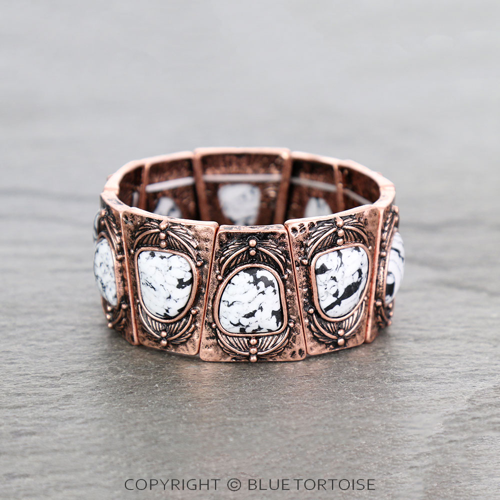 Western Design Stone Stretch Bracelet