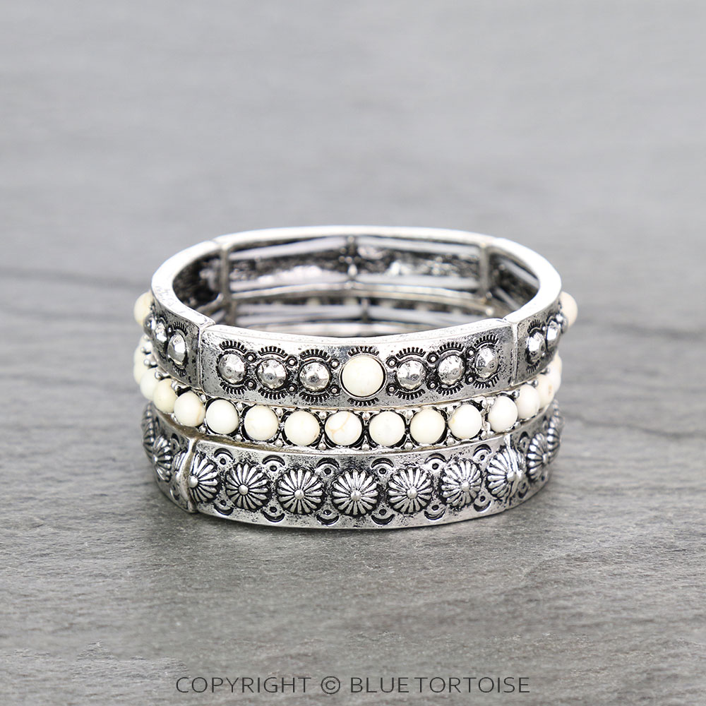 Western Design Stone Stackable Bracelets