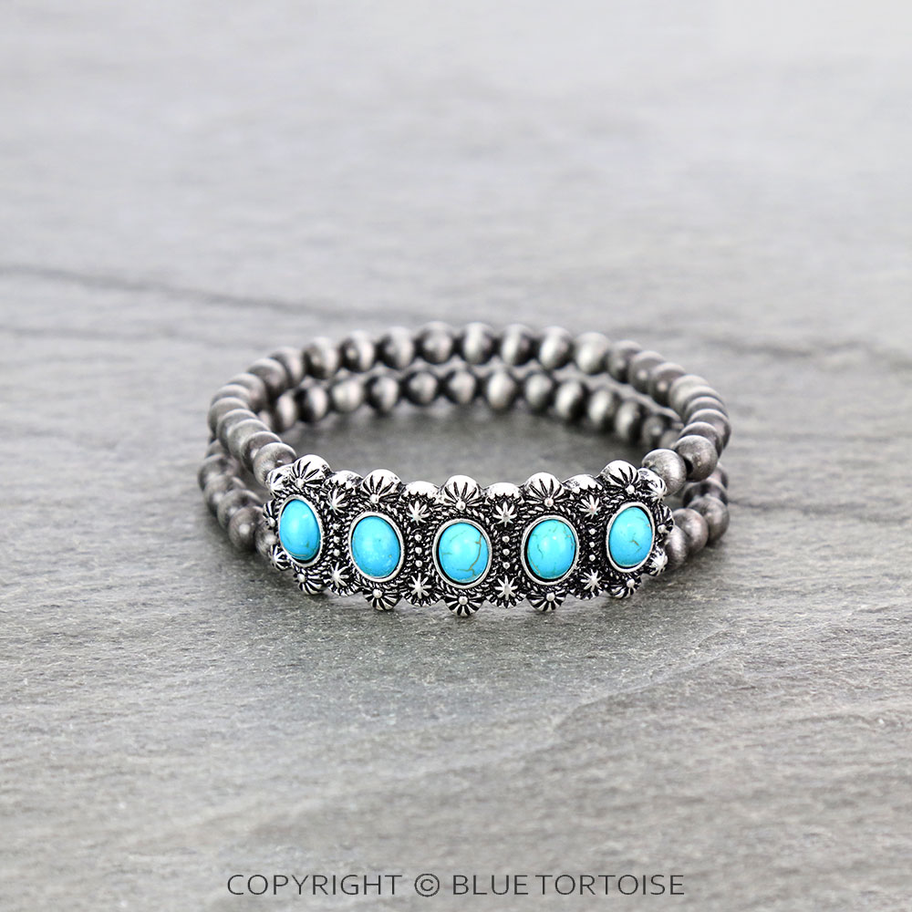Western Design Stone Stretch Bracelet