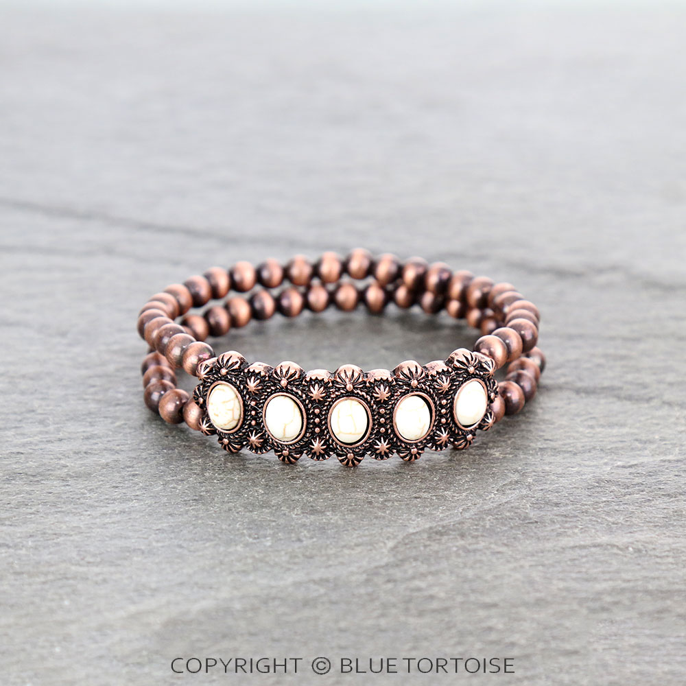 Western Design Stone Stretch Bracelet