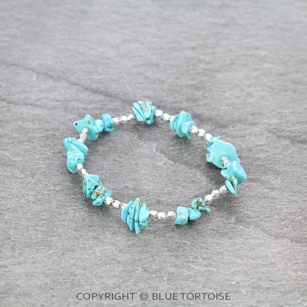 Chain and Chip Stone Stackable Bracelets - Image 2
