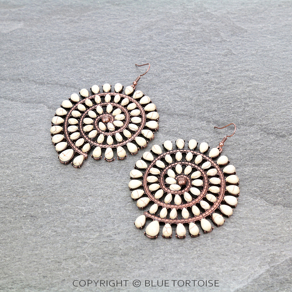Large Western Spiral Dangle Earrings