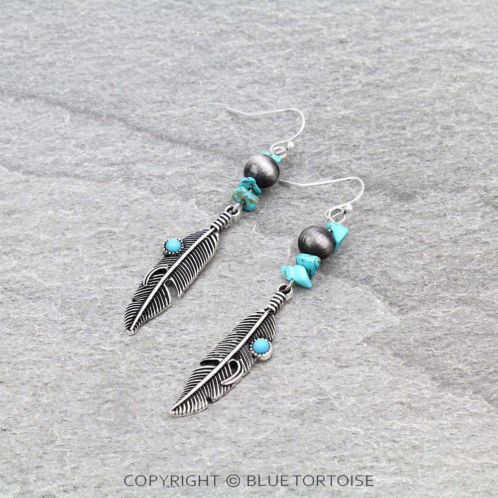 Western Theme Leaf Dangle Earrings