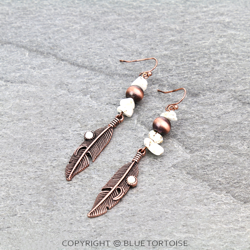 Western Theme Leaf Dangle Earrings