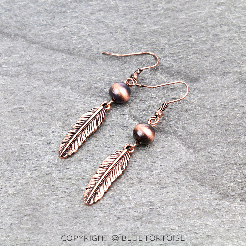 Western Theme Feather Dangle Earrings