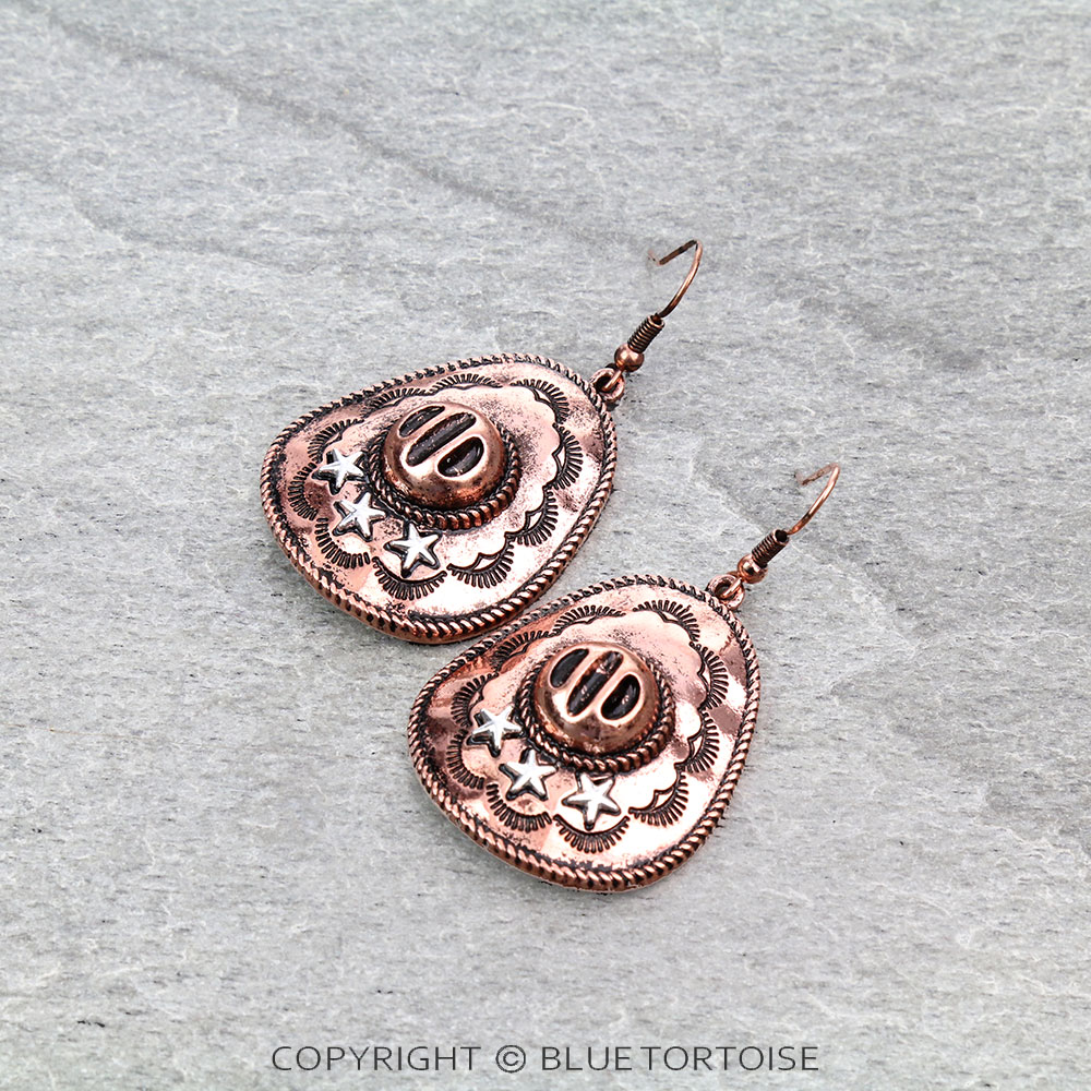 Western Cowboy Hat Dangle Earrings