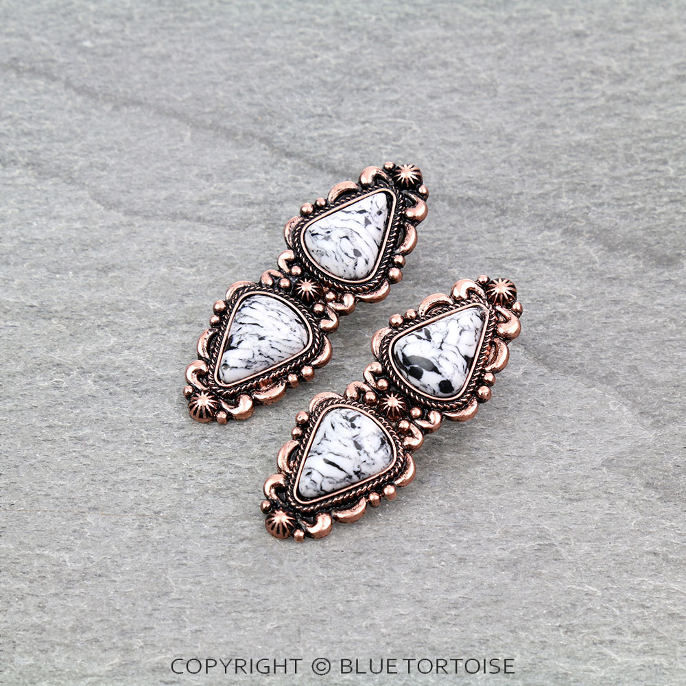 Western Handmade Stone Stud Earrings