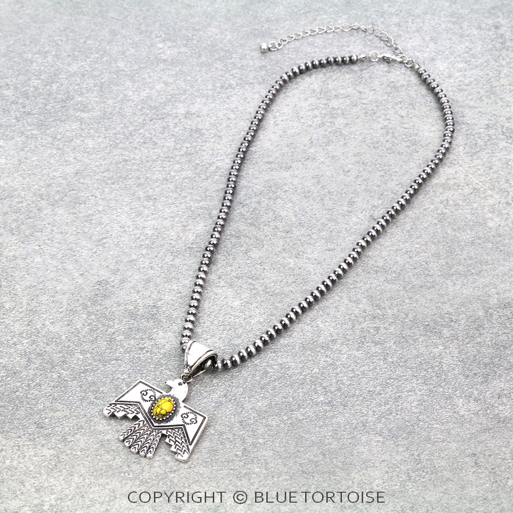 Western Thunderbird Stone Pendant Necklace