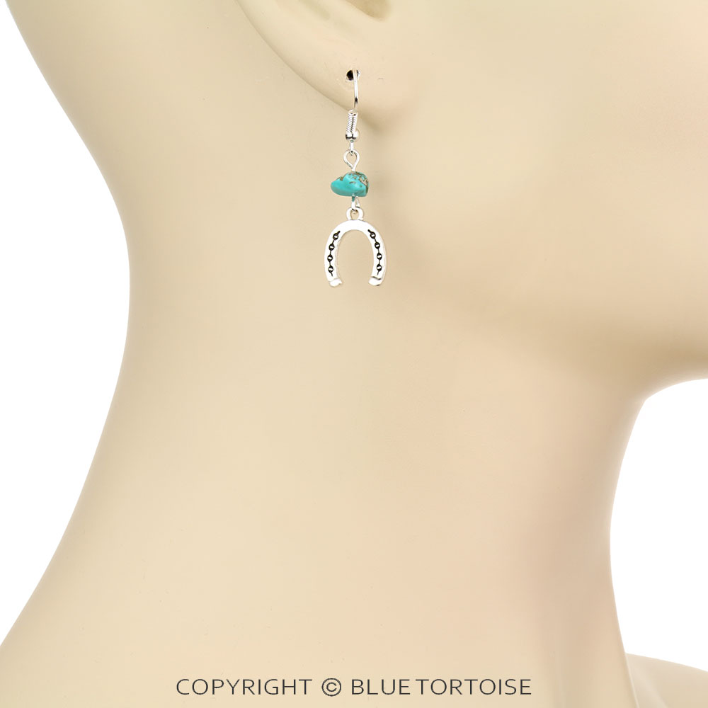 Western Horseshoe Dangle Earrings - Image 2